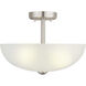 Alana Dr 3 Light 15 inch Brushed Nickel Semi-Flush Mount Convertible Ceiling Light