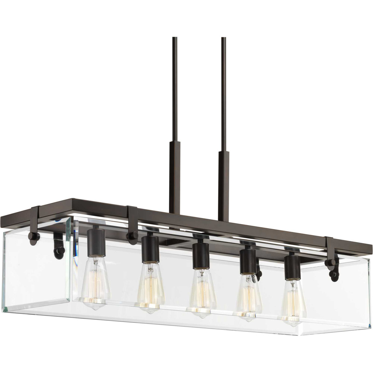 Guthrie 5 Light 37 inch Antique Bronze Linear Chandelier Ceiling Light, Design Series