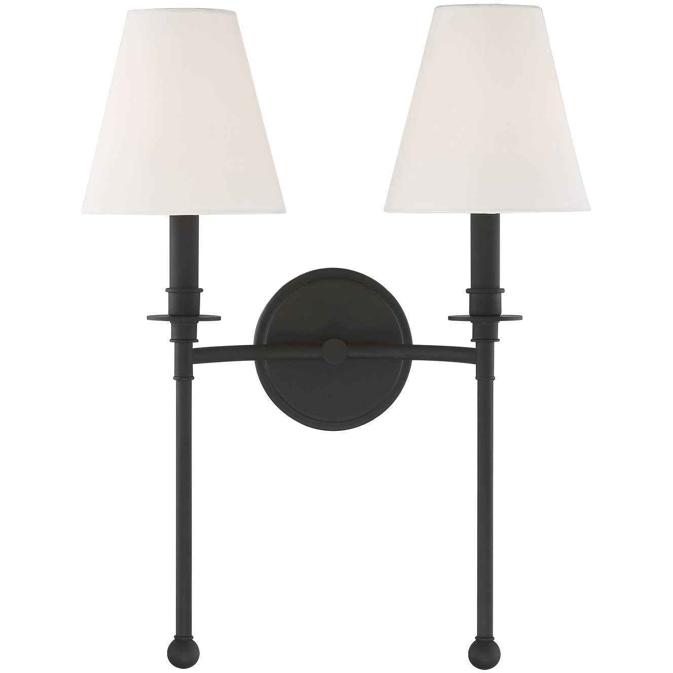 Ottone Way Sconce Wall Light in Black
