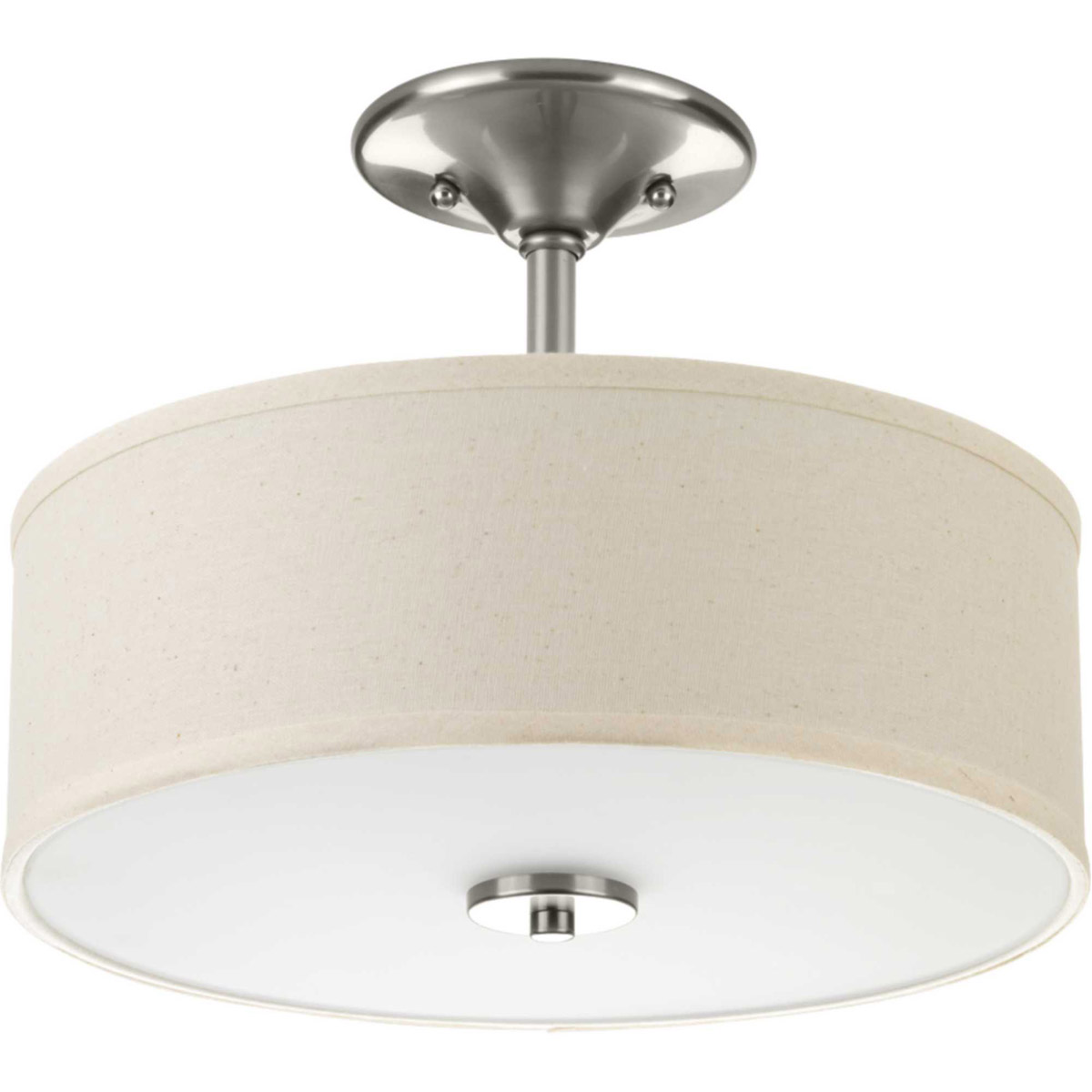 Briscoe LED 13 inch Brushed Nickel Semi-Flush Mount Ceiling Light, Progress LED