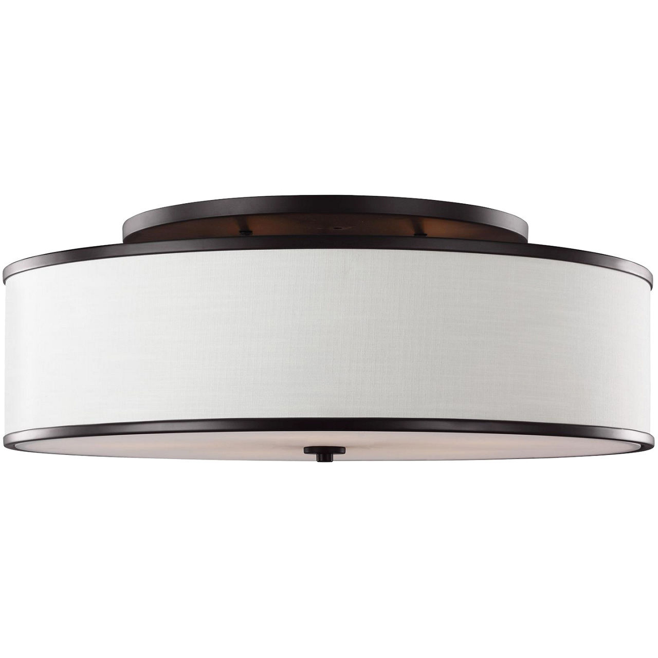 Cosenza 5 Light 30.25 inch Oil Rubbed Bronze Semi-Flush Mount Ceiling Light, Ivory Linen