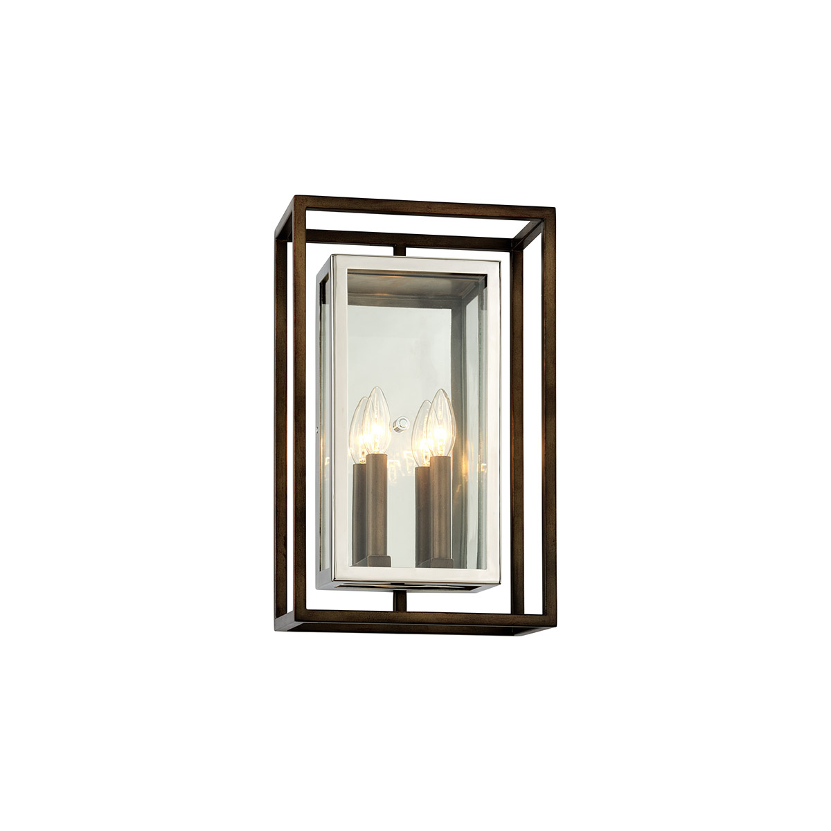 Paddington 2 Light 17 inch Bronze With Polished Stainless Outdoor Wall Sconce