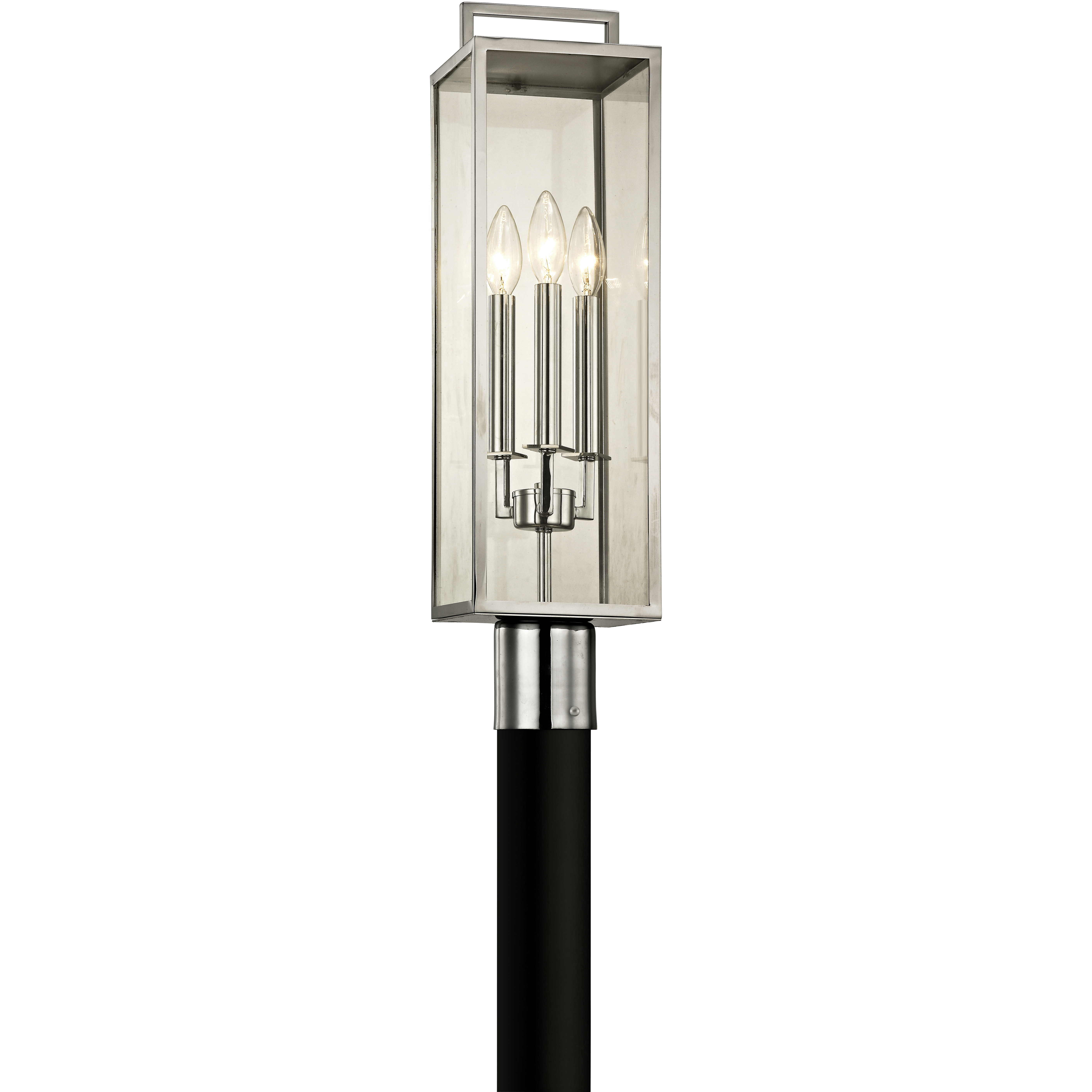 John 3 Light 24 inch Polished Stainless Post