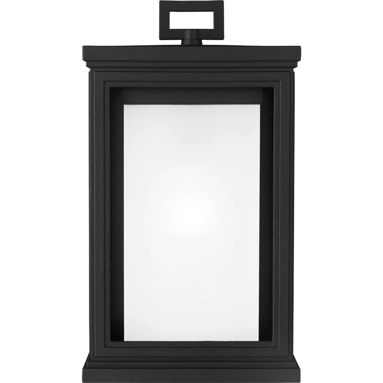 Terni 1 Light 13.5 inch Textured Black Outdoor Wall Lantern, White Opal Glass