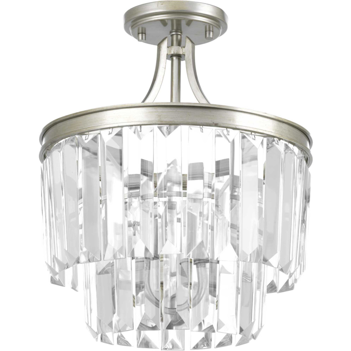 Palermo 3 Light 13 inch Silver Ridge Semi-Flush Mount Convertible Ceiling Light, Design Series