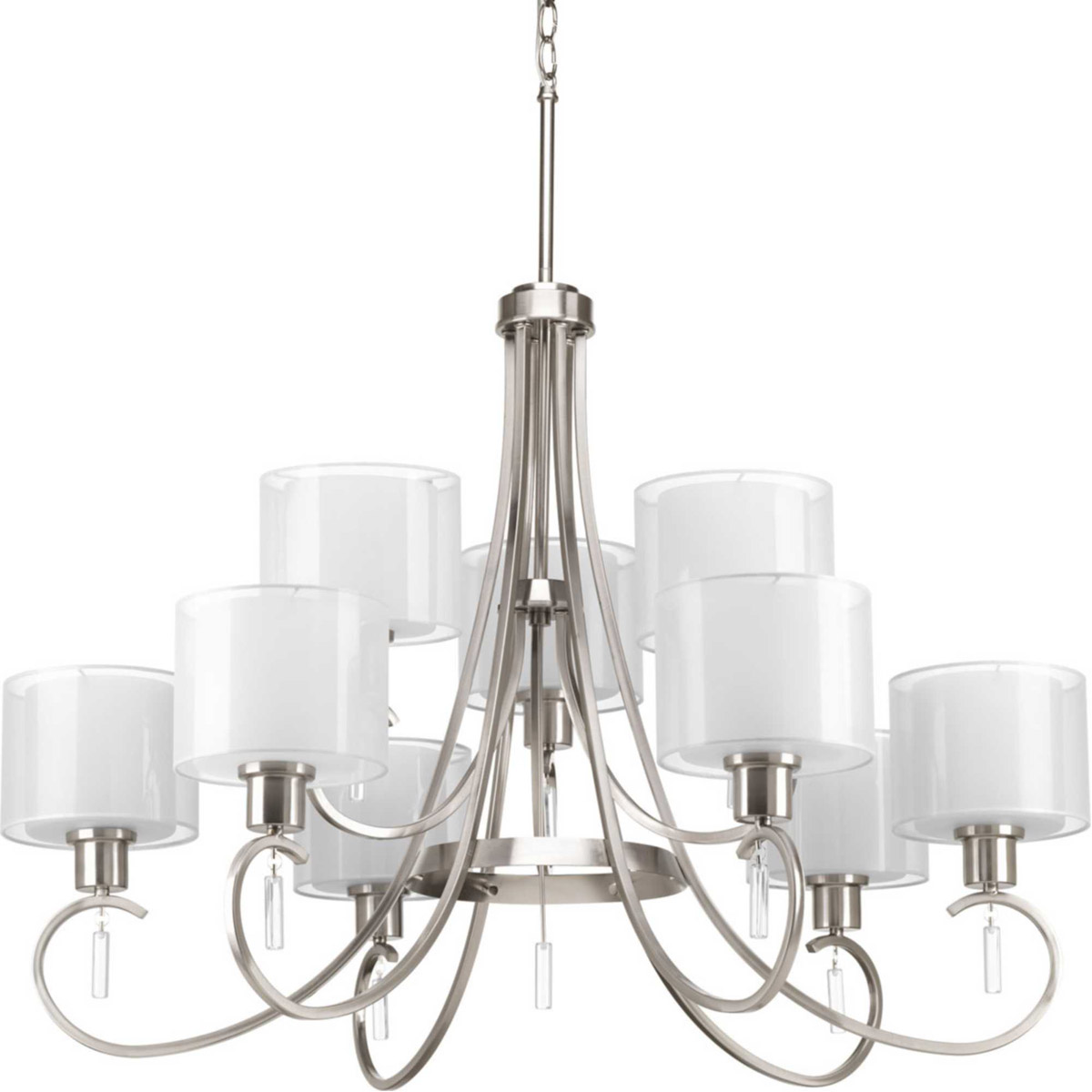 Gladden Pl 9 Light 35.63 inch Brushed Nickel Chandelier Ceiling Light