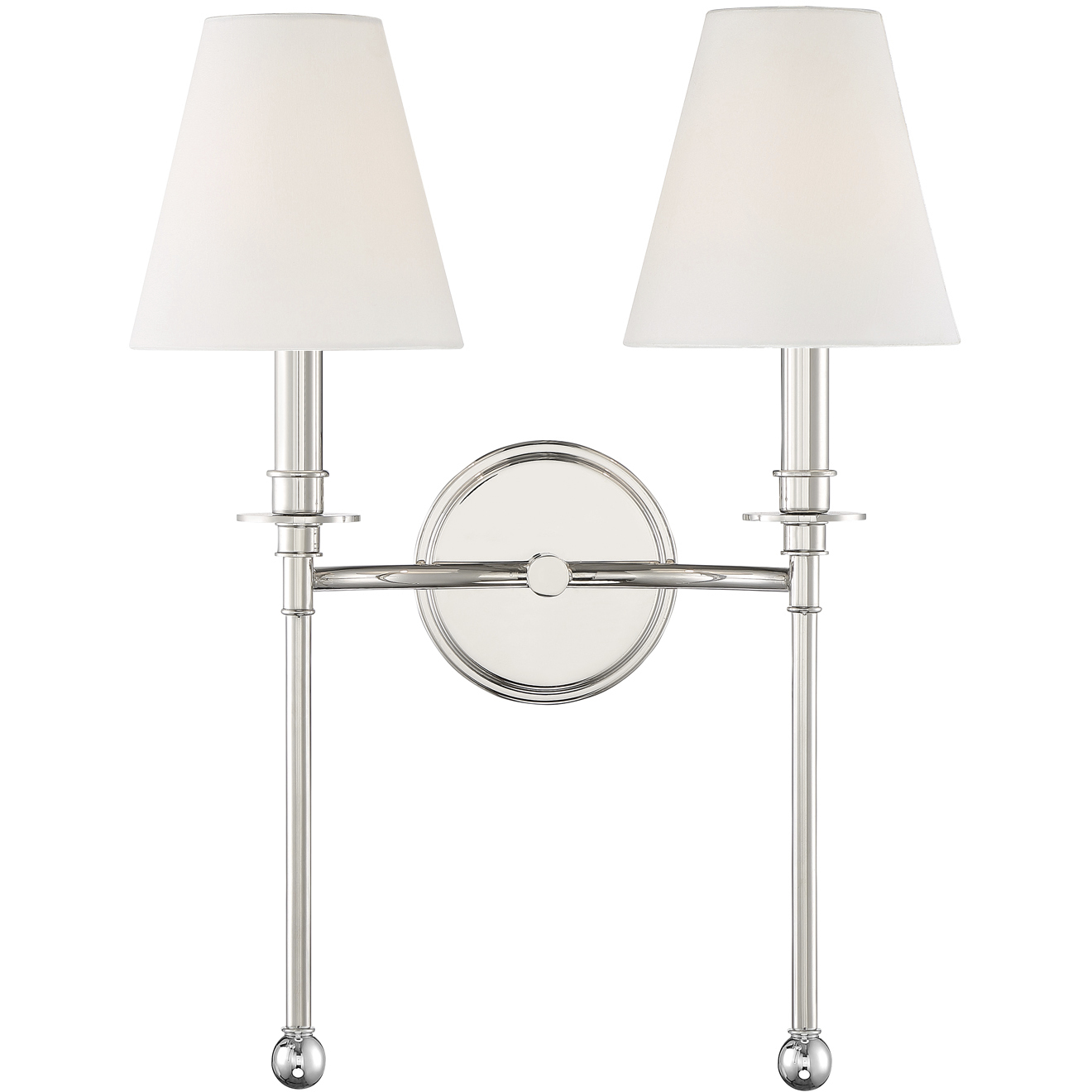 Ottone Way Sconce Wall Light in Polished Nickel