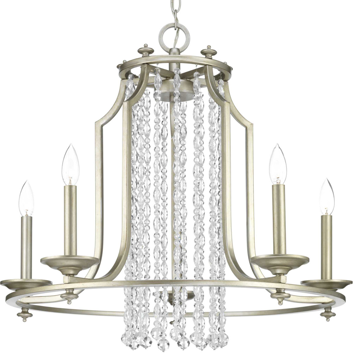 Bradstreet 5 Light 28 inch Silver Ridge Chandelier Ceiling Light, Design Series