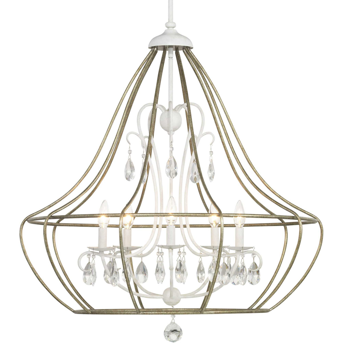 Garden Grove 5 Light 32.13 inch Cottage White Chandelier Ceiling Light