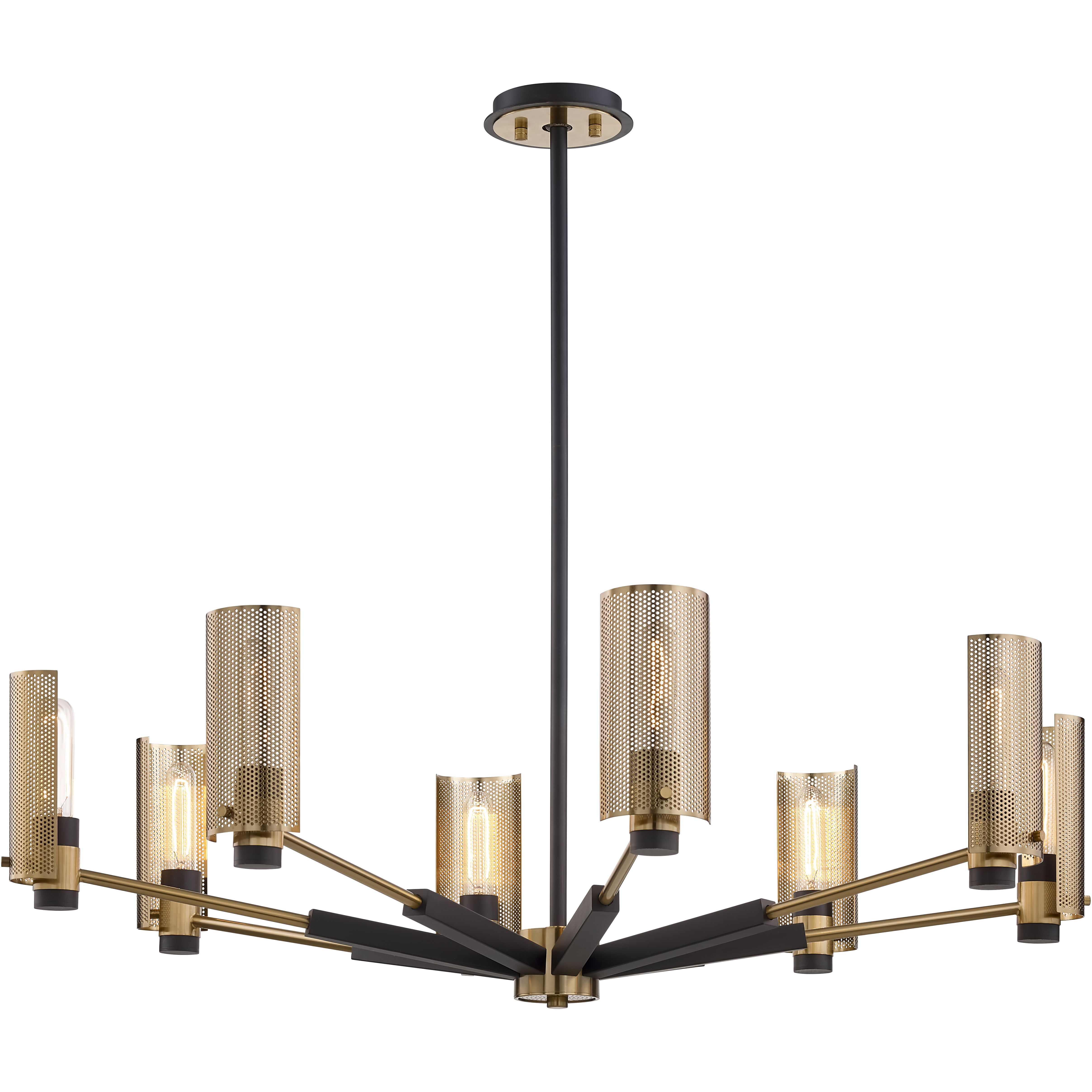 Michael 8 Light 40 inch Modern Bronze And Aged Brass Chandelier Ceiling Light