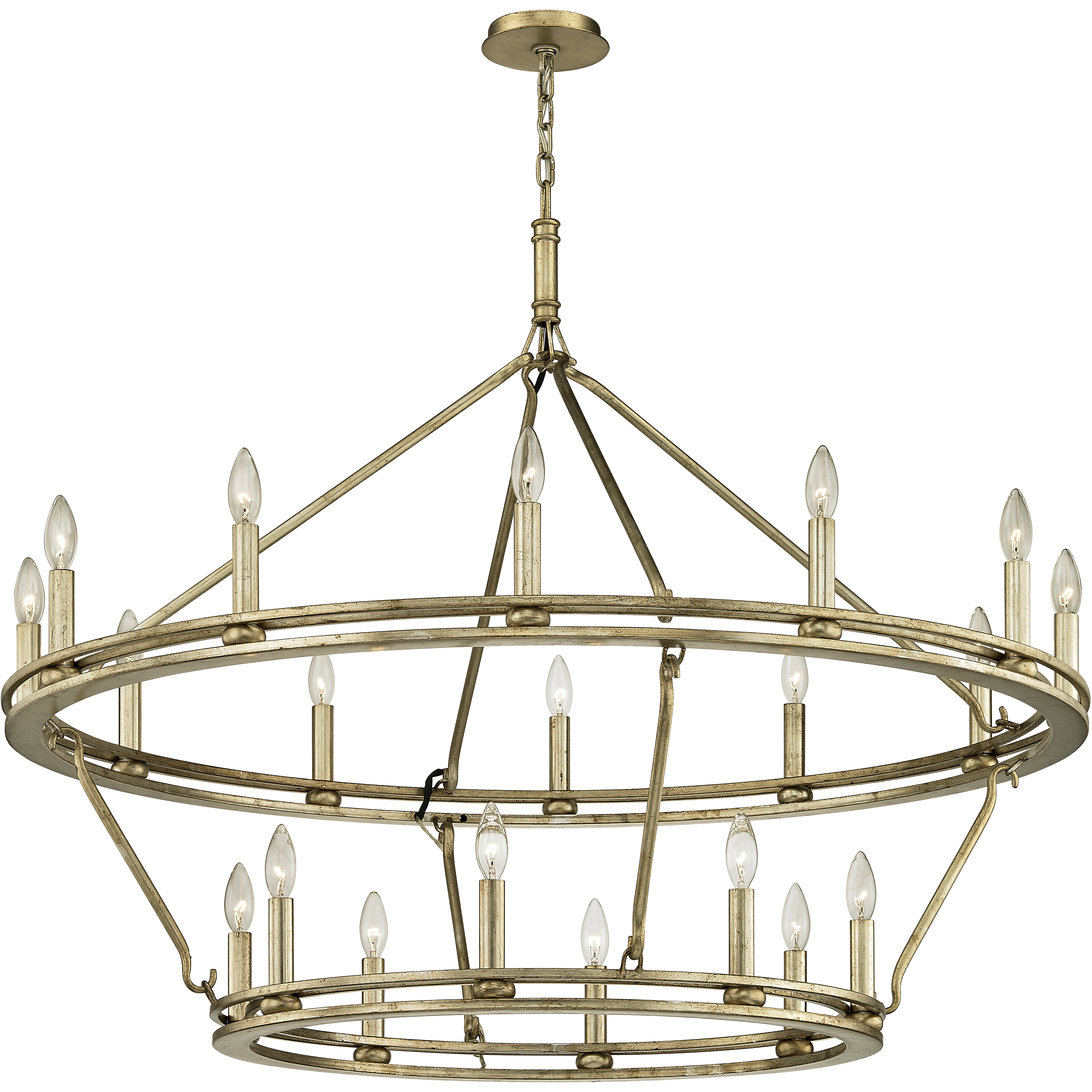Appian Way 20 Light 44 inch Champagne Silver Leaf Chandelier Ceiling Light