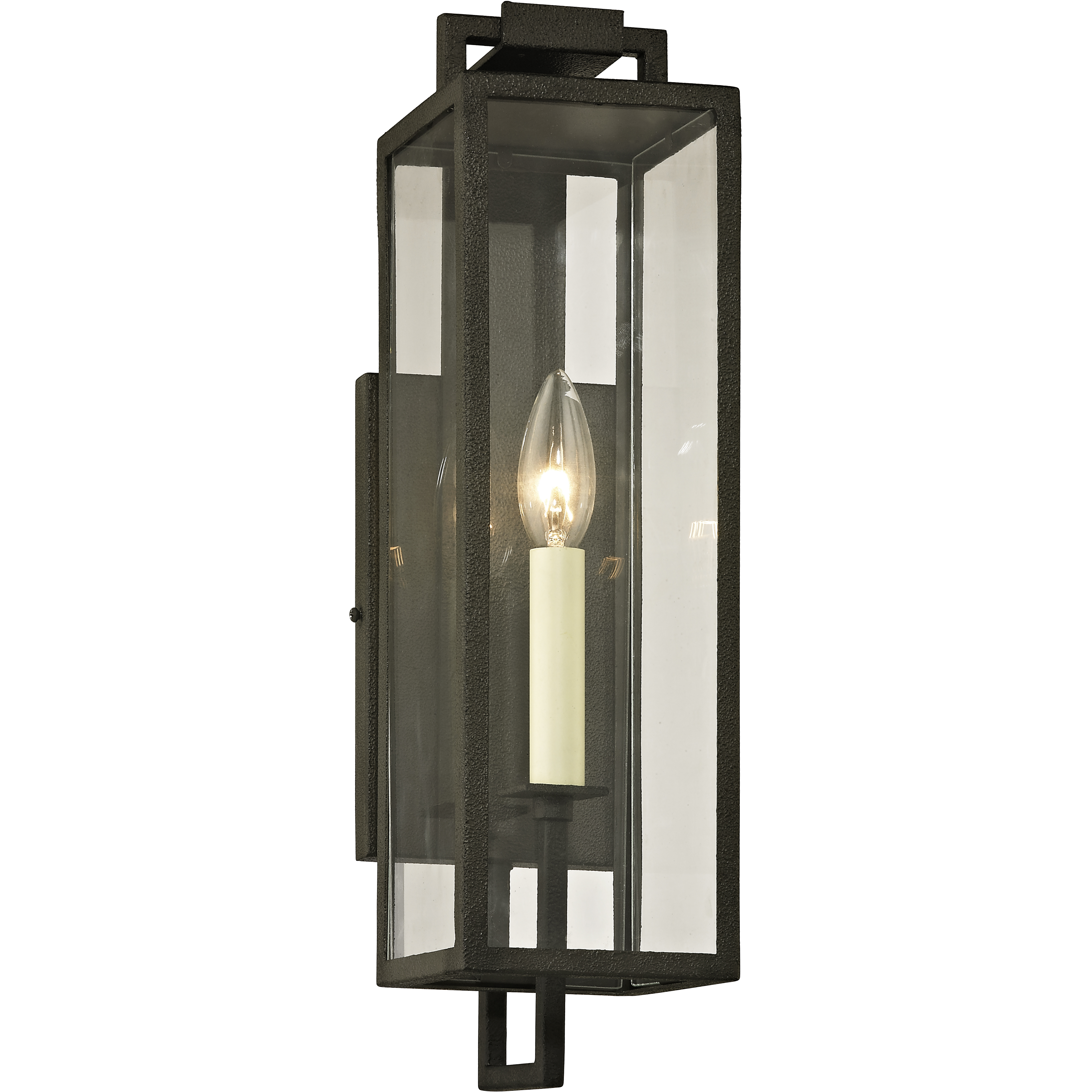 John 1 Light 17 inch Forged Iron Outdoor Wall Sconce