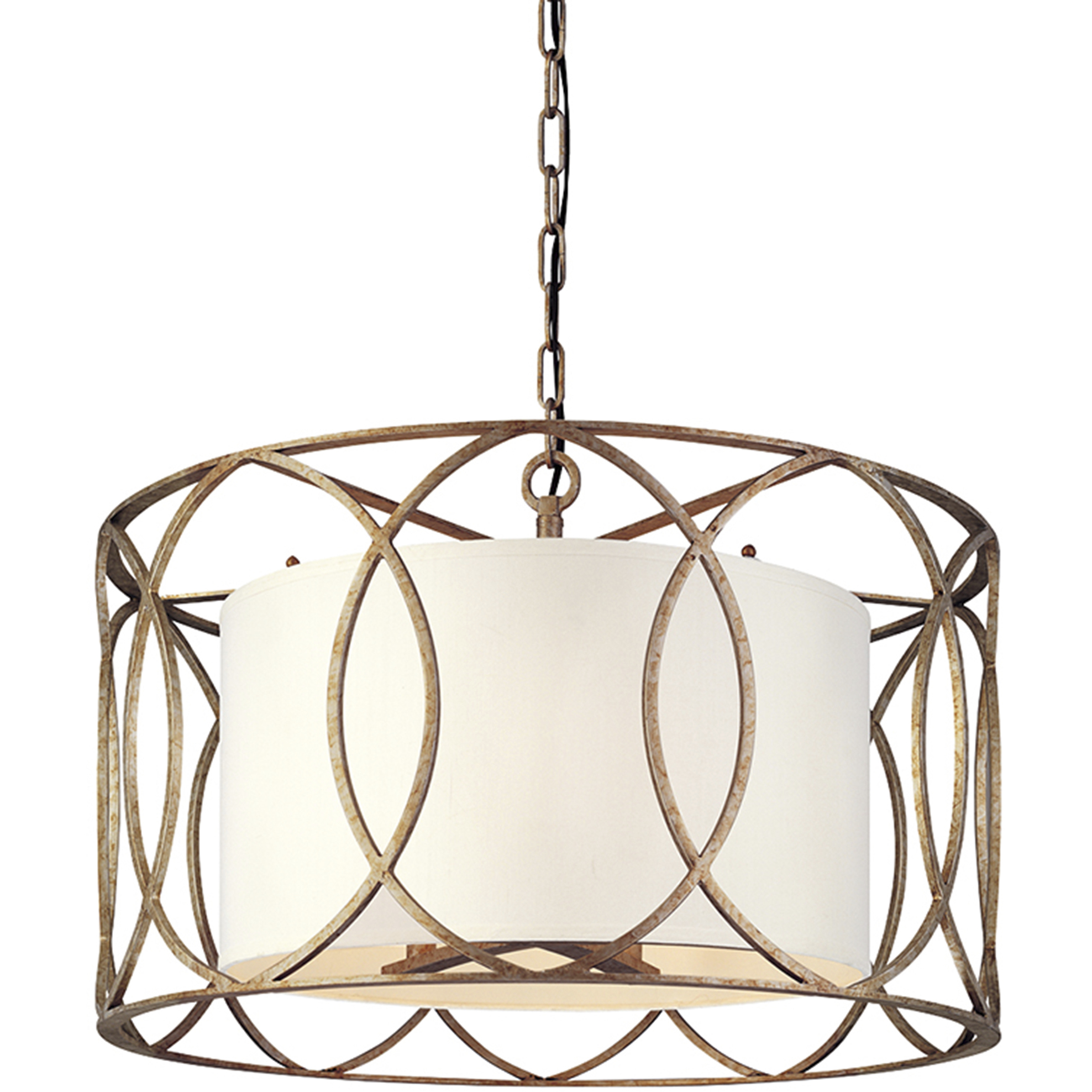 Earth 5 Light 25 inch Silver Gold Chandelier Ceiling Light