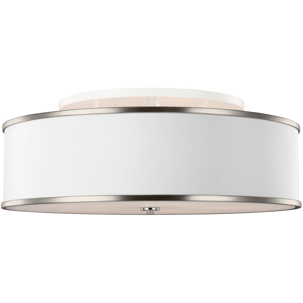 Cosenza 5 Light 30.25 inch Satin Nickel Semi-Flush Mount Ceiling Light, White Shantung